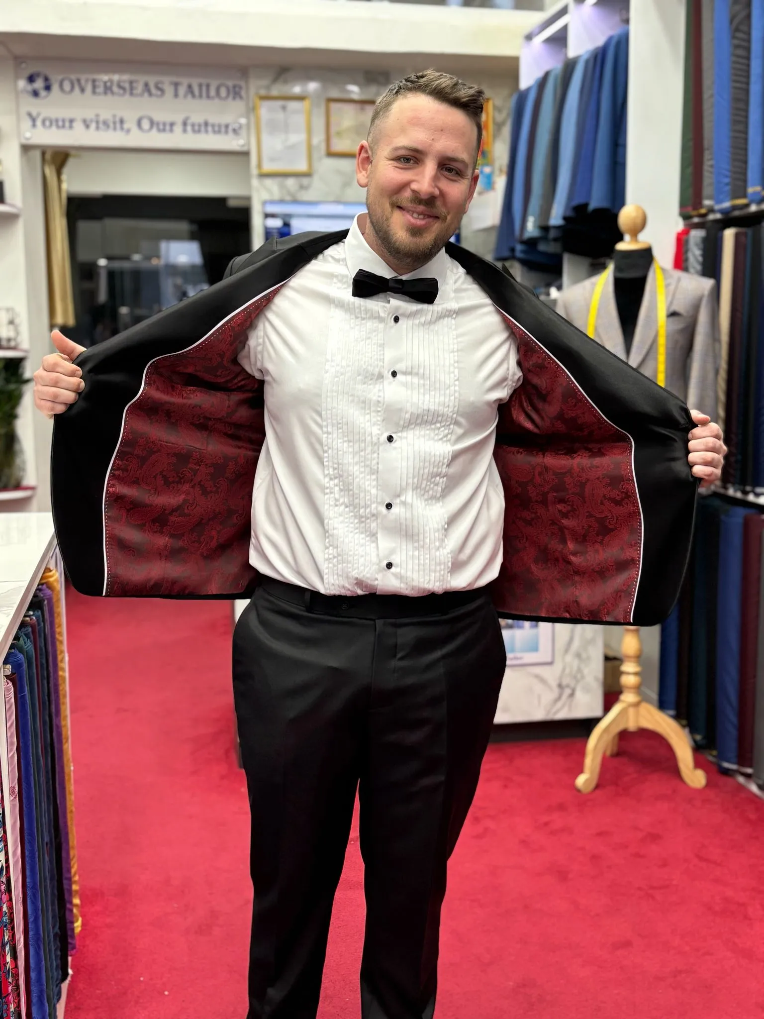 Best bespoke tailor in Bangkok - another happy customer WITH TAILORED SUIT bespoke tailor Bangkok custom clothing bangkok best tailor in bangkok custom tailor bangkok mens bespoke suits bangkok